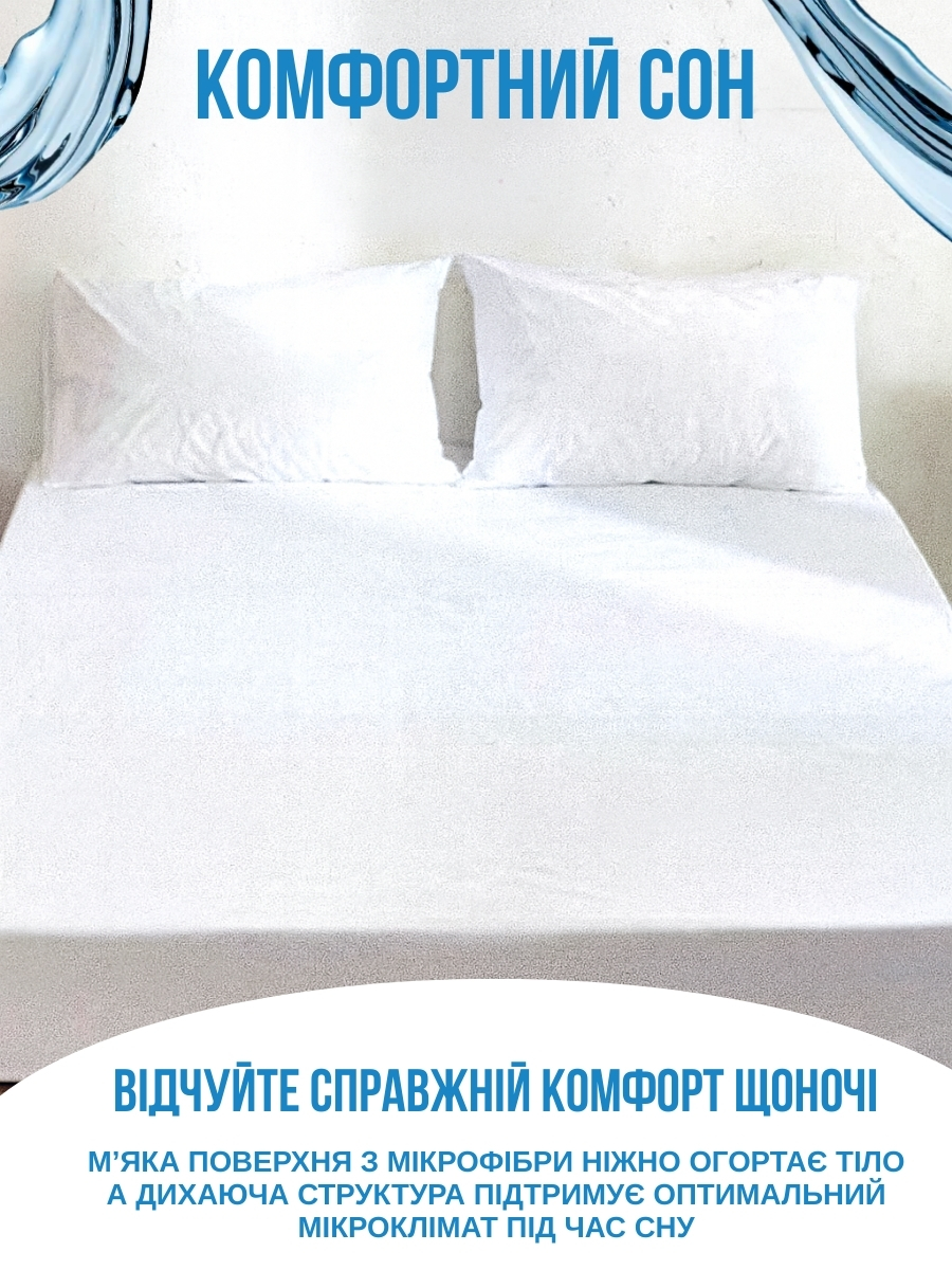 Непромокальний наматрацник з тканинним бортом на резинці